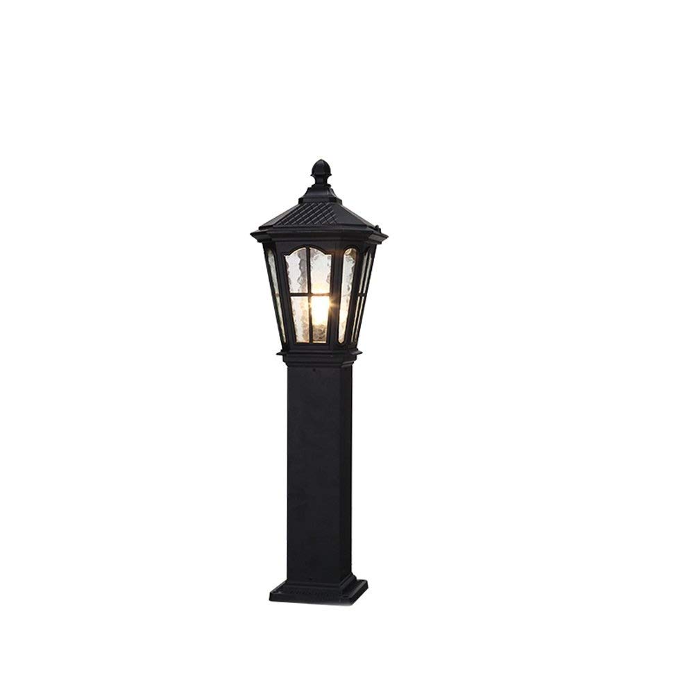 CMBSSTFC Kinkiety Kinkiety Zewnętrzne Antyczne odlewy ciśnieniowe aluminium Szkło Oświetlenie Wysoka przepuszczalność światła Wodoodporne lampy na filarach Światła bezpieczeństwa (czarne – 80 cm)