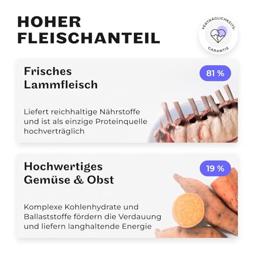 HEY HOLY Premium Hundeleckerlis für Retriever 100% getreidefrei | Hunde Snacks | 6 x 200 g Leckerli für ausgewachsene Retriever mit Lamm | Hochverträglich aus natürlichen Zutaten