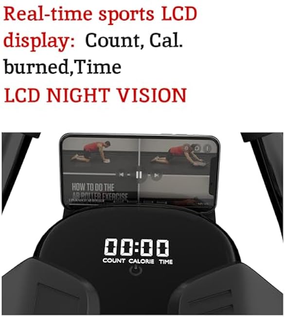 2024 First Ever Calorie Counting Ab Roller High-Performance Abdominal Exercise Machine with Automatic Rebound, Multi-layered Anti-Slip Design & Versatile Exercise Bands