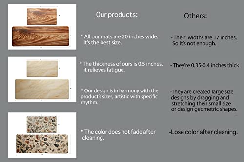 FindMyDuck Marmor-Beige Anti-Ermüdungs-Küchenmatten, rutschfest, Schaumstoffboden, wasserdicht, gepolstert, Komfort… - Image 5