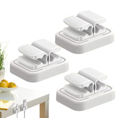 Porte-Câble Pour Téléphone Portable | 3 Pièces Multifonctionnelles Gestion Adhésive Sans Perçage | Support de Câbles pour Bureau Garde-Fils | pour Bureau à Domicile École Appartement Salle d'Étude Cha