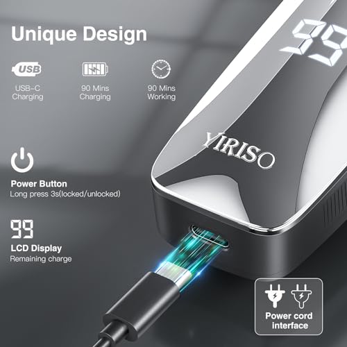 Image of YIRISO Electric Razor for Men, 2024 Men's Electric Shavers, Wet & Dry Shaver with Pop-up Trimmer, Rechargeable Waterproof Portable Shaver with LCD Display /Travel Organizer /Travel Lock Ideal Men Gift