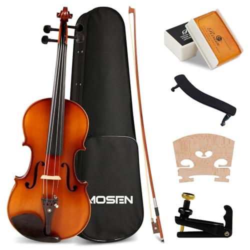 Image of MOSEN 4 /4 Full Size Solid Maple Violin Fiddle Ebony Fittings Beginner Kit