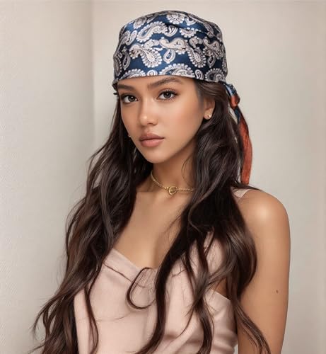 Head Bandanas Scarf for Women Silk Satin Hair Scarf Lightweight Vintage Fashion Square Neck Scarves Gift2