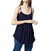 Canottiere Camicetta Estate Donna Taglie Forti Chiffon Allentato Solido Increspato Senza Maniche (M,Marina Militare-1)