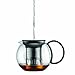 Bodum 34oz Assam Glass Tea Press with Stainless Steel Filter, Black Plastic Lid