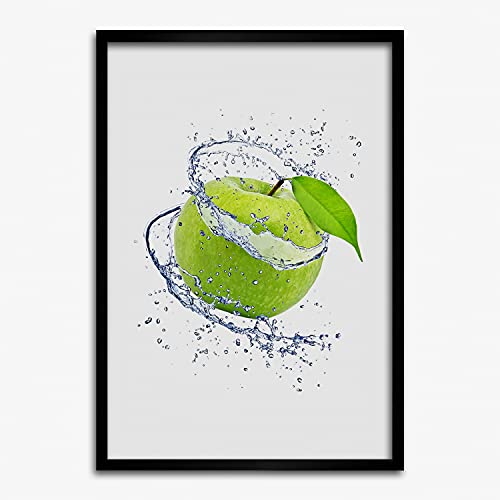 Cadre en bois 50x70 cm pommes vertes pour sublimer la cuisine