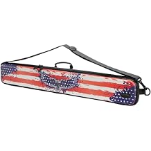 Casemaster Parallax Art Series Pool Cue Case, Holds 1 Butt and 1 Shaft, Foam-Padded Pool Stick Case, 600D Oxford Fabric, Shoulder Strap, Patriot