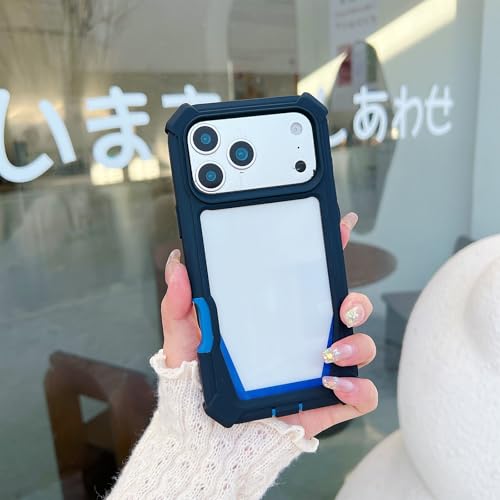 Coque iPhone 14 transparente anti rayure bumper noir bleu rigide