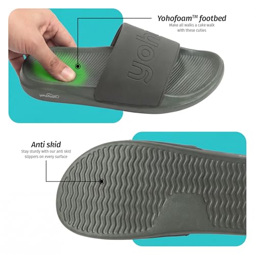Image of YOHO Drystep Sliders for Men | Waterproof Monsoon Footwear & Rainy Sandals | Skin Friendly Adjustable Strap