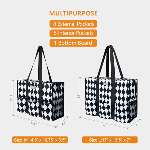 Image of TOPDesign Utility Water Resistant Tote Bag with 13 Pockets, Top Zipper Closure & Thick Bottom Support, for Working Women