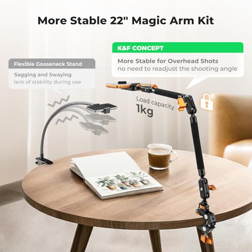 Image of K&F CONCEPT 22 inch Desk Magic Arm Clamp for Monitor, LED Light, Webcam, Action Camera