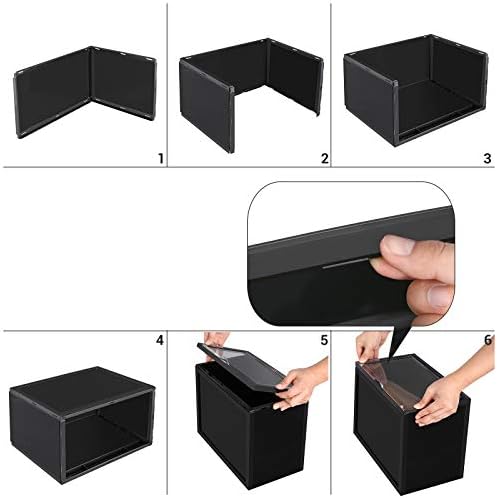 SONGMICS pudełko na buty, zestaw 3-częściowy, organizer na buty, z tworzywa sztucznego z przezroczystymi drzwiczkami, do przechowywania butów o rozmiarze 46, 36 x 28 x 22 cm, czarne LSP03CB