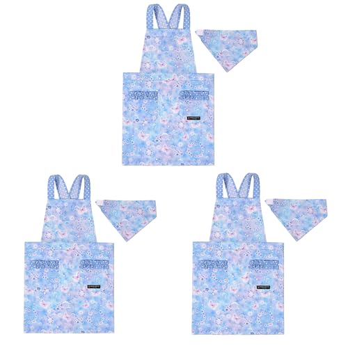 COLORFUL CANDY STYLE バッククロス子どもエプロン(100〜120cm) ムーンライトバタフライ 3枚セット 女の子 かわいい 子供用 子供 こども エプロン 三角巾 セット キッズエプロン 子供用 幼児 小学生 可愛い かわいい おしゃ