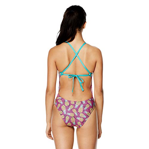 Speedo Women's Swimsuit One Piece Endurance Turnz Tie Back Printed2