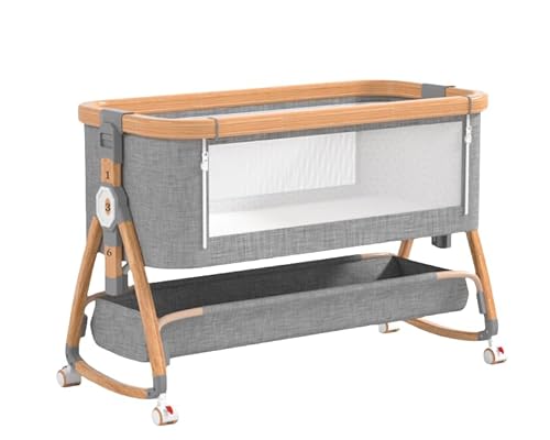 ベビーベッド、添い寝ベッド、折りたたみベッド、ポータブルベッド、マットレス、おむつ交換台など、新生児から3歳未満のお子様に適しています。 (ライトグレー,92*55*83cm)