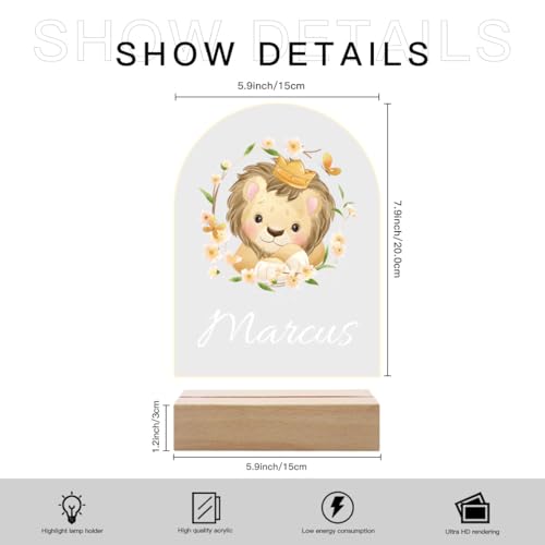 Lámpara de noche personalizada león para niños miniatura 5