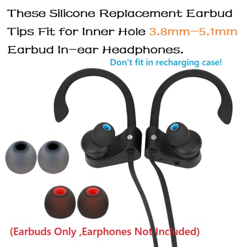 Image of Replacement Earbud Tips Earbud Covers Silicone Tips Ear Gels Fit for Inner Hole from 3.8mm - 5.1mm Earphones 9 Pairs S /M /L