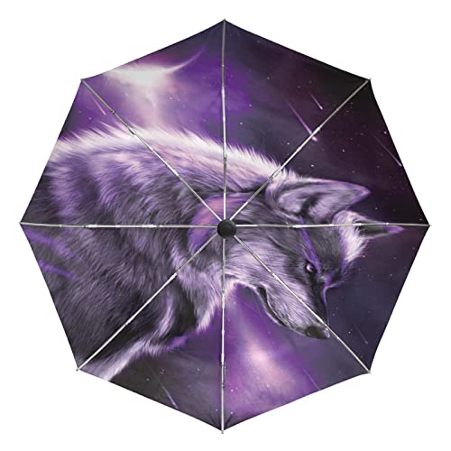 Parapluie automatique violet Vnurnrn anti UV et vent pour plage