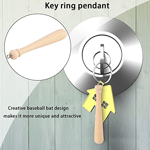 Milisten 50Pcs Mini Miniature Baseball Bat Natural Wood Craft Bats Baseball Party Favors For Diy Baseball Bat Keychain Cake Topper Sports Fan Gifts #TOP4
