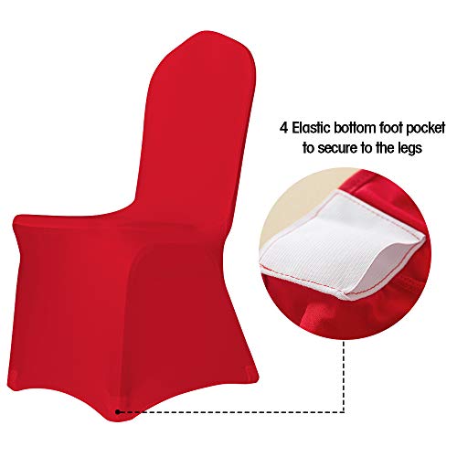 Desirable Life Pack of 6 Removable Spandex Stretch Dining Chair Cover Slipcover Protector for Party Wedding Banquet Celebration, Multi Colors for Choice