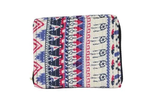 Image of P S Traders Online Women's Traditional Ikkat Cotton 5 Pieces Combo Bag - Pink
