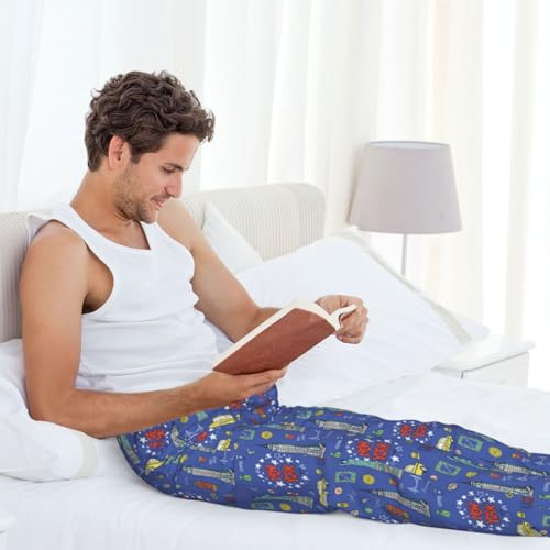 New-York City Print Men'S Pajama Pants Soft Sleep Lounge Pants With Pockets- 6