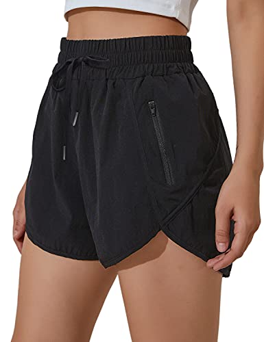 BMJL Women's Workout Shorts High Waisted Gym Running Shorts Summer Plus Size Sporty Athletic Short Pants(XXL, Black)