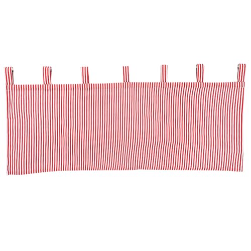COMPUKAS Cortina Material Cómodo y Agradable al Tacto de Tela en Color Rojo, Diseño a Rayas Encoge y la Entrada de Luz Natural para Ventana Adecuado para Cocina