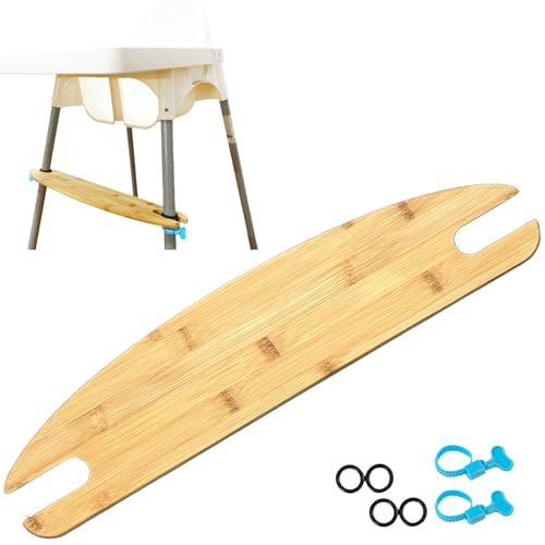 High Chair Footrest Adjustable Height Non-Slip Bamboo Baby Highchairs Pedal Foot Rest for High Chair Baby Compatible with IKEA Highchair Accessories (Bamboo Semicircular)