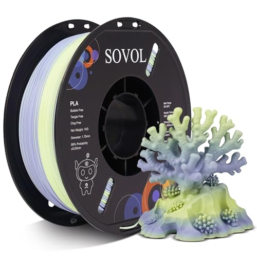Image of Sovol 3D Printer Matte Multicolor Gradient Rainbow PLA 1kg, Matte Sea Salt