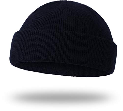 Storfisk fishing & more Herren Winter Strickmütze Rollmütze Polyacryl extra kurz, Farbe :Dunkelblau, Größe:One Size Cover