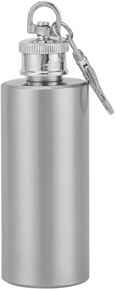 2 Oz Keychain Whiskey Flask Portable Mini Stainless Steel Hip Flask Pocket Container with Keychain for Drinking Liquor Hip Bottle Wine Buckets for Men