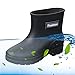 CsgrFagr Women Boots Short Rain Boots For Womens Ankle Rainboot Slip On Garden Boot Rubber Shoes Child Gumboots (Black, 6)