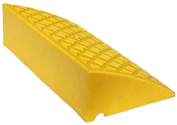 Coussin de rampes en plastique jaune et noir anti-pluie pour trottoir et seuil