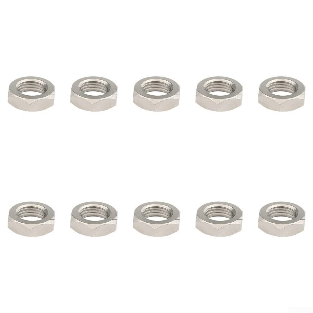 Pack of 10 Valve Locking Rings Made from Copper Alloy For FOR Secure Attachment on Bike Inner Tube Valves with Standardized Thread Matching (E)