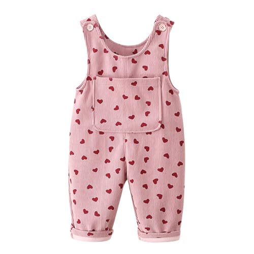 Salopette Bébé Fille Velours Côtelé Combinaison Pantalon Bretelle Coton