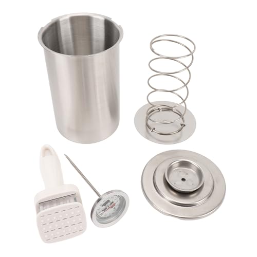 Kuuleyn Cubo de carne al vapor, Jamonero de acero inoxidable, Olla de prensa de carne Cocina Olla a presión de carne de tocino con termómetro Caldera Olla Estufa (Tipo 2)