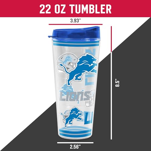 Image of Rico Industries NFL Football Detroit Lions Double Wall 20oz Tritan Tumbler