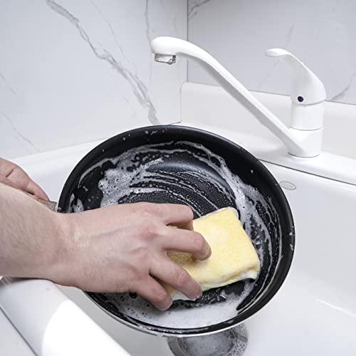 Image of Superio Miracle Microfiber Scrubbing Sponge, Yellow Extra Scrubbing Power Sponge for Kitchen, Sink, Pot, Pan and Dish Washing, Super Absorbent and Rapid Drying
