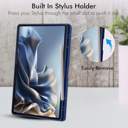 Image of Robustrion Case for Moto Pad 70 Pro 13 inch Cover Case with [Pencil Holder] [Soft Flexible Case] for Motorola Pad 70 Pro 13 inch Cover Case [Auto Sleep Wake Support] - Navy