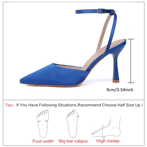 Image of Susanny Heels for Women Stiletto Closed Pointed Toe Backless Dress Shoes High Heels Sexy Kitten Pumps Wedding Guest Party Dance Prom Dressy Comfort Shoes