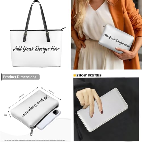 Tote Bag for Women 3 Piece Travel Bag with Leather Clutch and Wristlet Wallet Set Large Capacity Handbag2