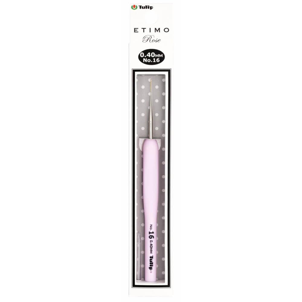 Tulip Etimo Rose Steel Crochet Hook with Soft Grip 0.40 mm, 1 piece