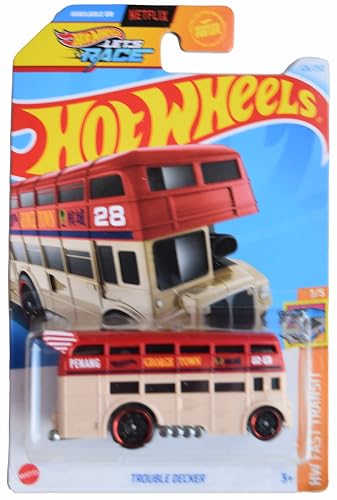 Hot Wheels Trouble Decker 1:64 escala autobús rojo miniatura 1