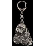 アメリカン・コッカー・スパニエル, ホールマーク シルバー 925, キーチェーン, キーリング, アート・ドッグ, American Cocker Spaniel, silver hallmark 925, keychain keyring key holder pendant silver Art Dog