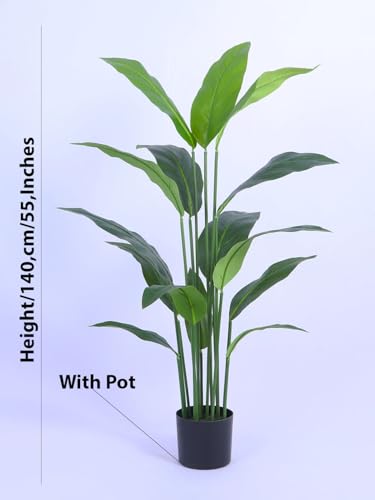 Image of ARICK DECOR 4.5 Artificial Bird of Paradise Plant with Pot, 4.5ft Large Faux Strelitzia Reginae Tree for Home Decor, Office, Living Room & Balcony