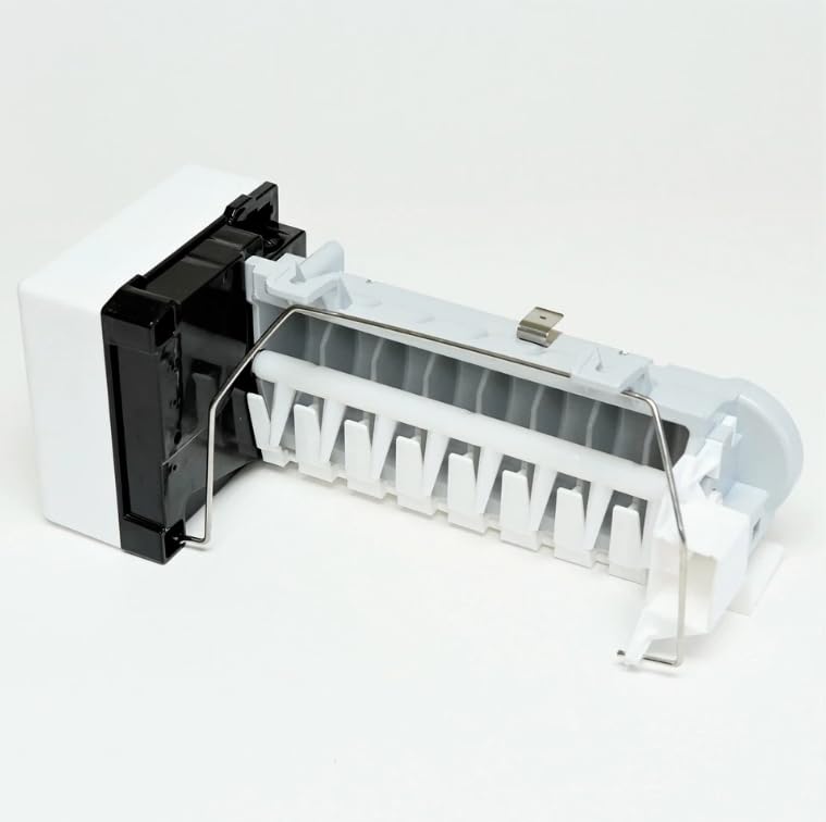 Бурчтуу view of icemaker showing ice mold and wire arm