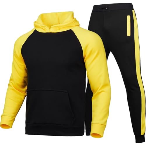 Ensemble de running gym vetement sport homme jaune respirant GUOYUXIAO