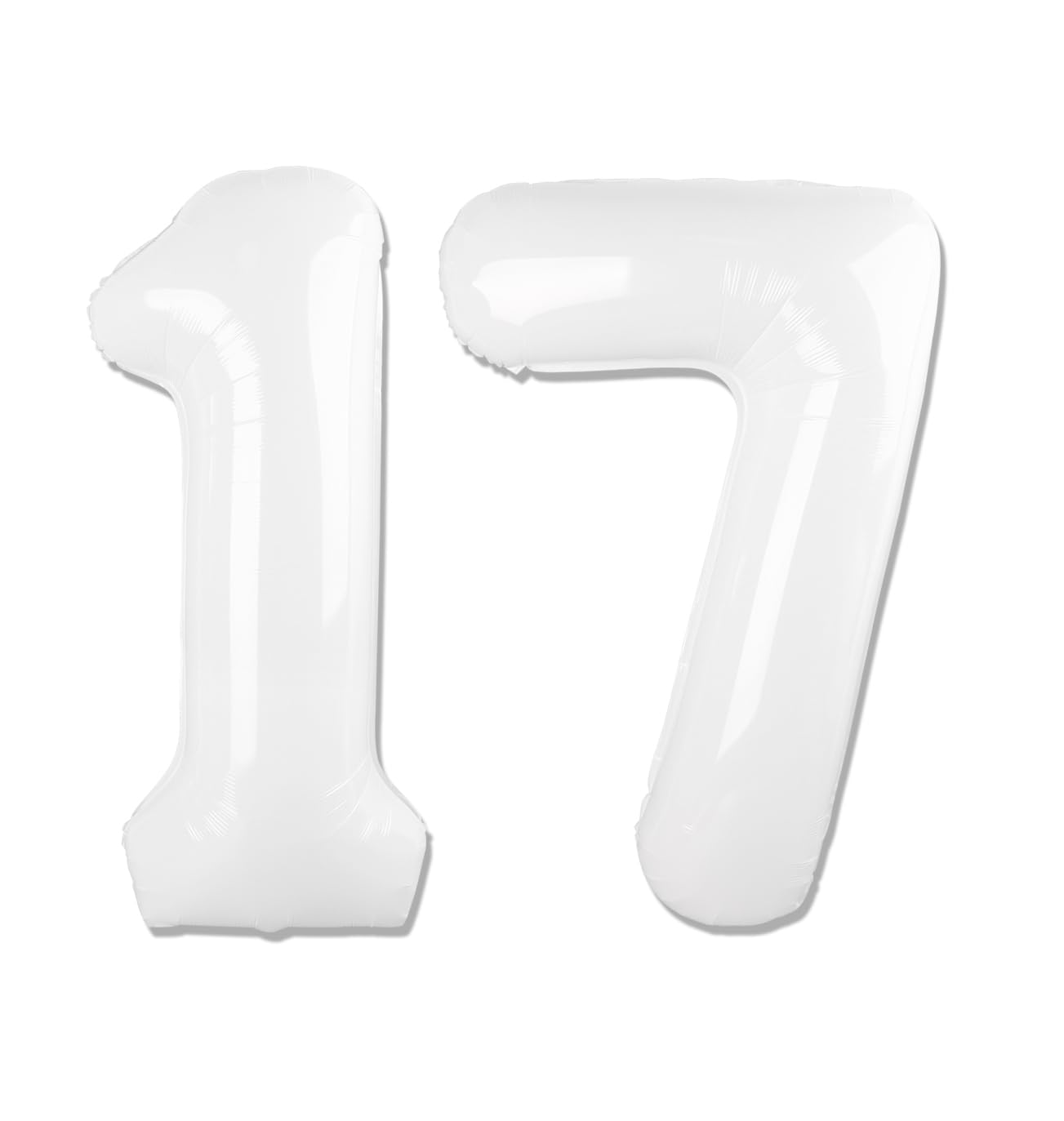 White 17 Balloon - Number Balloon 40 Inch, 17th White Birthday Decorations